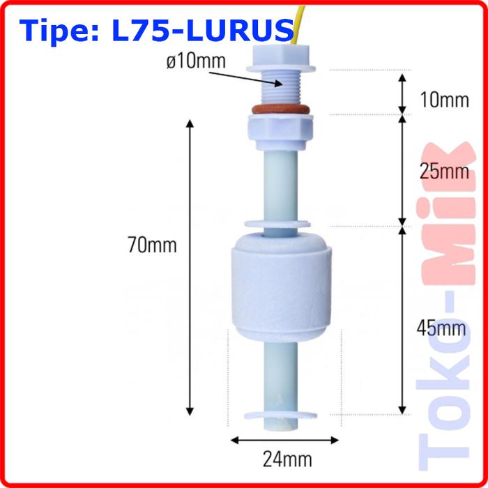 Gambar WATER LEVEL FLOAT SWITCH SENSOR SAKLAR PELAMPUNG PERMUKAAN AIR PLASTIK - L75-LURUS dari Toko-MIK undefined Tokopedia