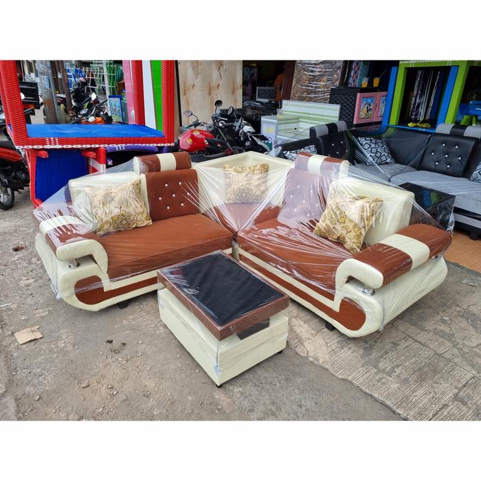 Gambar Sofa Set Minimalis Hitam Putih - Cokelat dari 85 Jaya Elektronik undefined Tokopedia