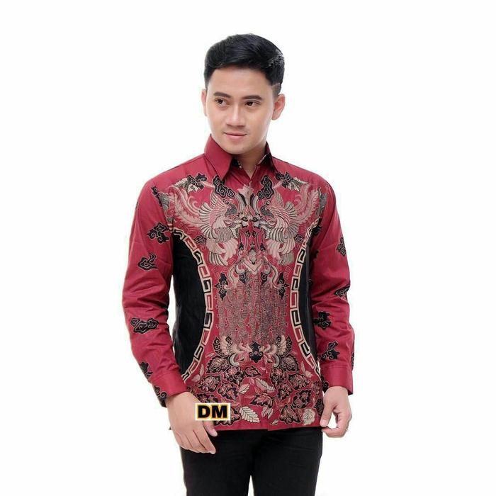 Gambar Kemeja Batik Pria Lengan Panjang Size M L XL XXL COD BAYAR DITEMPAT - KLUWUNG MERAH, L dari Batik Artomoro Pekalongan undefined Tokopedia