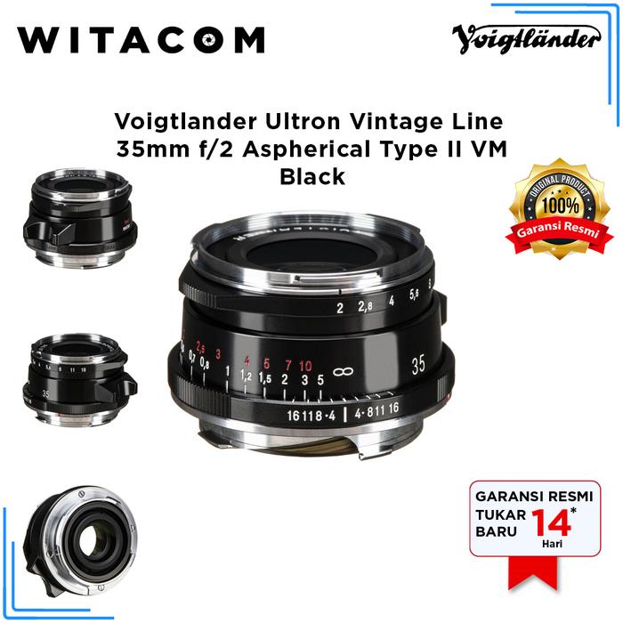 Gambar Voigtlander 35mm F2 Ultron Vintage Line Aspherical Type II VM - Hitam dari Witacom undefined Tokopedia