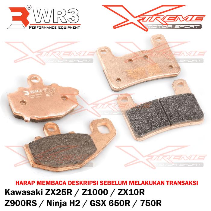 Front Rear Sintered WR3 Brake Pads ZX25R ZX10R Z900 Z1000 GSX 650R