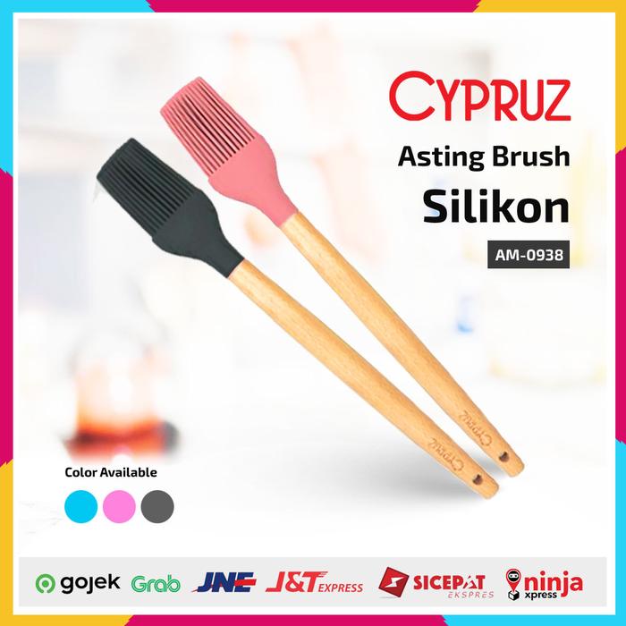 Gambar Cypruz Kitchen Tool Silicone AM0938 Kuas Gagang Kayu dari Home Electro undefined Tokopedia