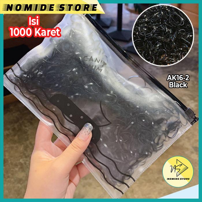 Gambar 1set POUCH ikat rambut korea ANAK/IKAT RAMBUT Aksesoris WANITA AK16 - AK16-2 BLACK dari NOMIDE STORE undefined Tokopedia