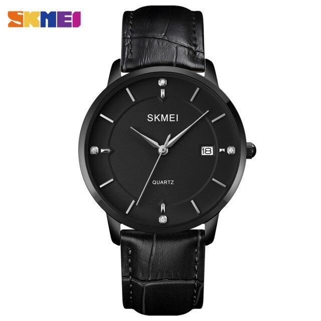 Gambar Jam Tangan Pria & Wanita SKMEI 1801 Analog Date Ori Hitam Hitam Kulit dari SKMEI MURAH & ORIGINAL undefined Tokopedia