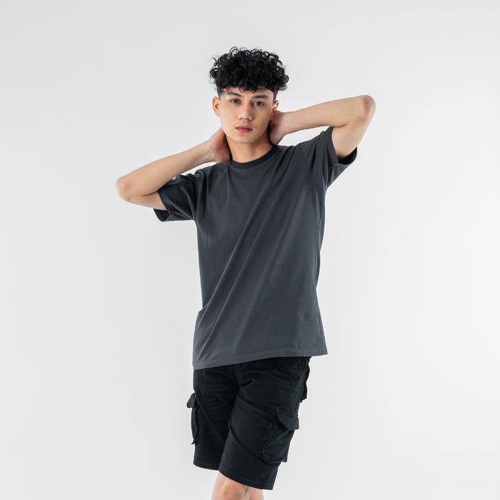 Gambar LEMONE Combed Spandek Baju Kaos Polos Lengan Pendek Unisex Pria Wanita - Abu tua, XS dari LEMONE undefined Tokopedia
