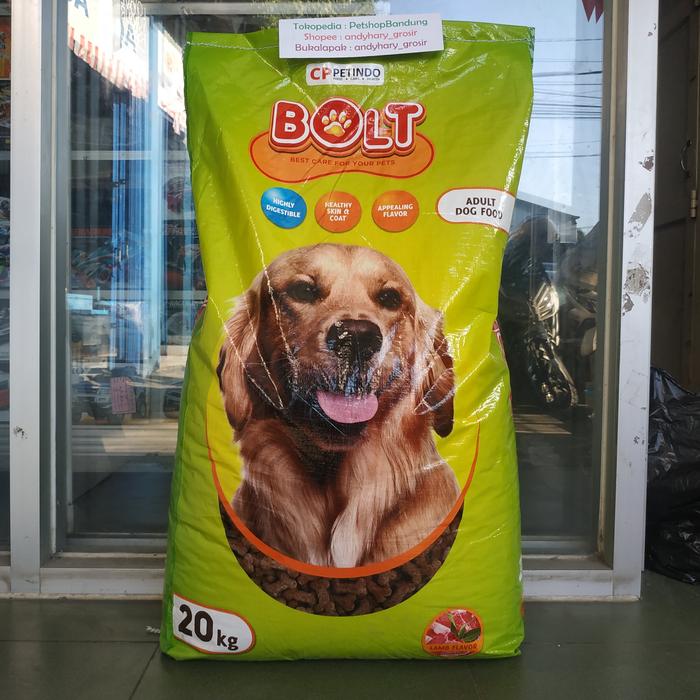 Gambar Bolt dog kemasan 20kg makanan anjing bolt dog 20kg single pack - Lamb - Hijau dari happypetbandung undefined Tokopedia