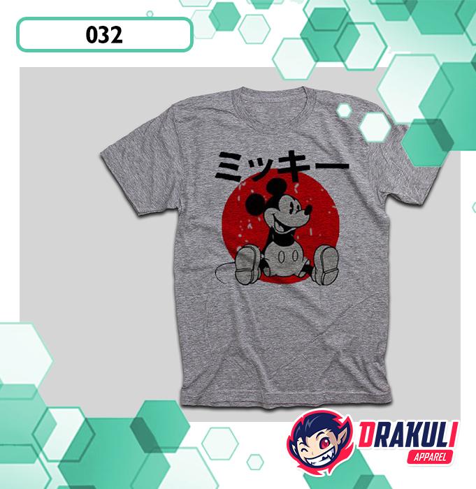 Gambar T Shirt 032 - Japanese Mickey Mouse - Gray Misty, L dari Drakuli Games Store Kota Administrasi Jakarta Pusat Tokopedia