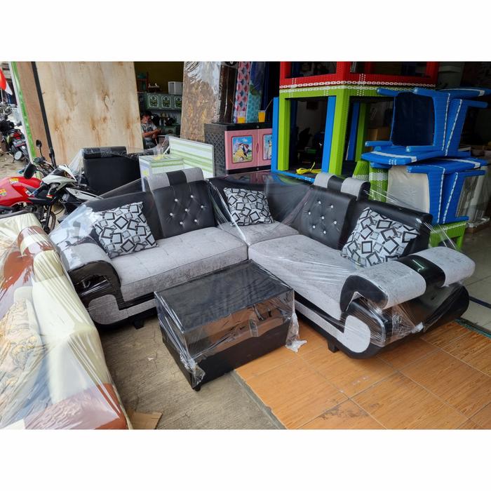 Gambar Sofa Set Minimalis Hitam Putih - Abu-abu dari 85 Jaya Elektronik undefined Tokopedia
