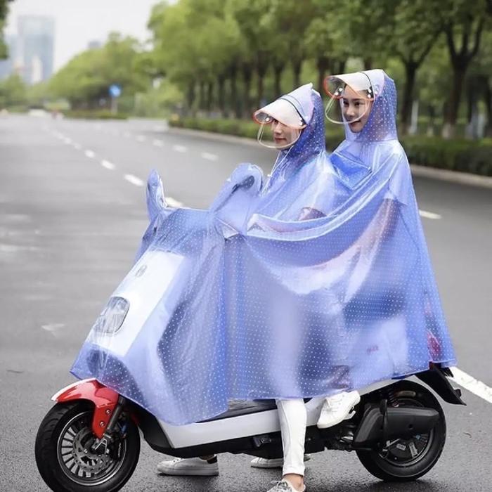 Gambar Jas Hujan Ponco 2 Kepala Bonceng Full Body - Jas Hujan Motor Dewasa - Biru dari Galery99 undefined Tokopedia