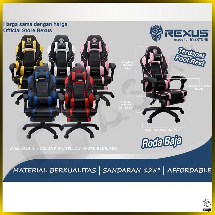 Jual Rexus Gaming Chair RGC-R60 Kursi Gamers Gamen Game PUBG