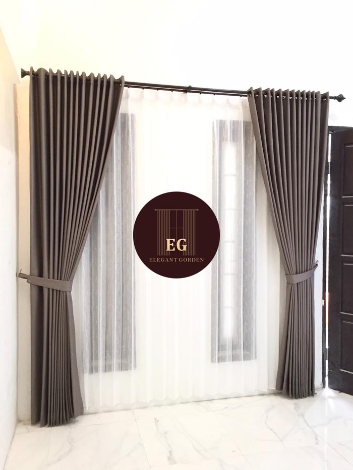 Gambar Gorden Jendela Blackout Minimalis / Gordyn / Curtain NR-A7 Coklat - L100xT250 dari Elegant Gorden undefined Tokopedia