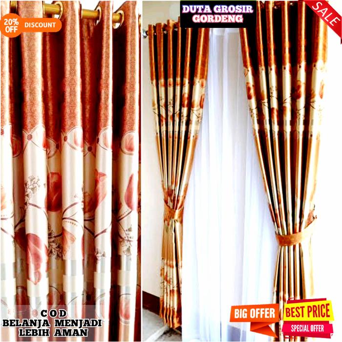 Gambar Gorden jendela rumah murah keluaran terbaru blackout import - Kuning /Gold, L 140 T 45 CM dari Gorden jendela blackout murah undefined Tokopedia