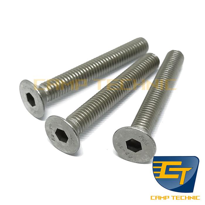 Gambar BAUT L FLAT M8 DRAT 8MM PITCH 1.25MM STAINLESS KUNCI L HEX 5 JFLSS-M8 - 8X50 dari CAMP TECHNIC undefined Tokopedia