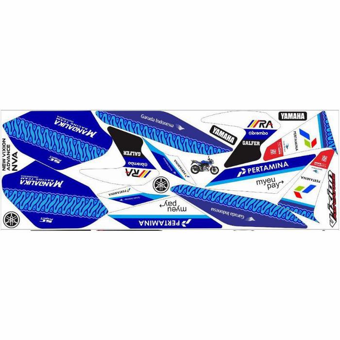 Gambar Striping sticker vixion new nva / stiker variasi yamaha vixion baru - Biru dari MubaroqSTRIPING undefined Tokopedia