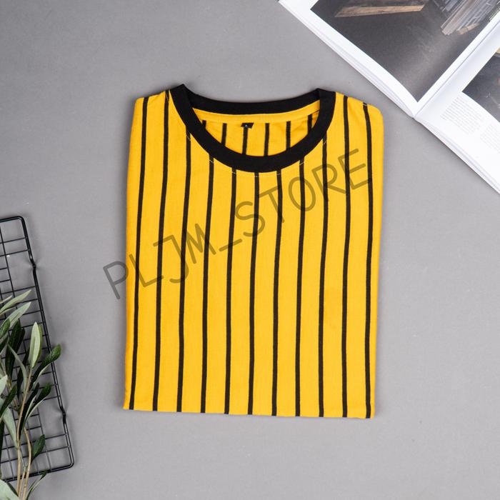 Gambar Kaos Pria Motif Garis / Kaos VT (BANYAK WARNA) - Premium Quality - Hitam, S dari PLJM_STORE undefined 5 Tokopedia