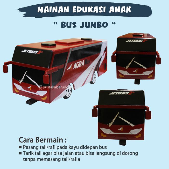 Gambar Mainan Kayu Edukasi Anak BUS JUMBO - BUS MERAH dari Niagayo Official Shop undefined Tokopedia