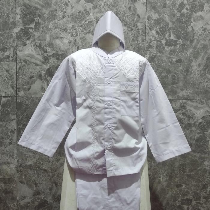 Gambar setelan baju Koko anak putih - putih panjang, size 4 dari amelia seragam undefined Tokopedia