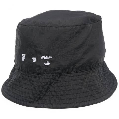 Jual OFF WHITE Logo bucket hat black 