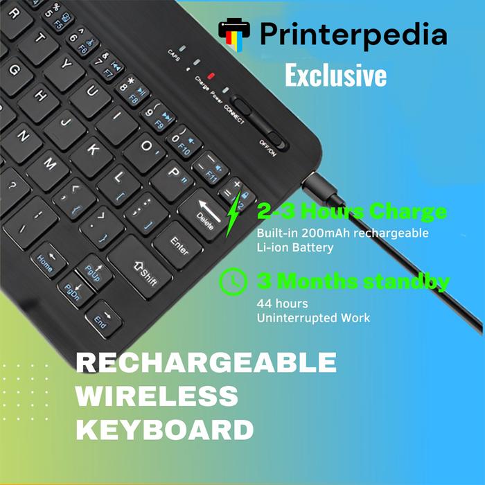 Gambar Wireless Bluetooth Keyboard untuk Windows Android IOS - Hitam dari Printerpedia1 undefined Tokopedia
