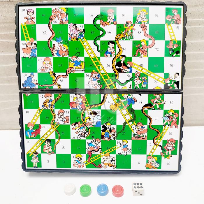 Gambar ULAR TANGGA MINI MAGNET PERMAINAN LUCKY GAME SNAKES and LADDERS BOARD dari TheGrosir Anak undefined Tokopedia
