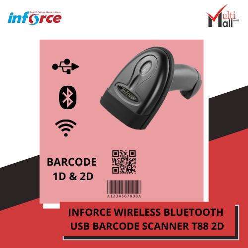 Gambar INFORCE WIRELESS BLUETOOTH USB BARCODE SCANNER T88 E-FAKTUR 1D/2D - 1D & 2D dari Multimall Surabaya undefined Tokopedia