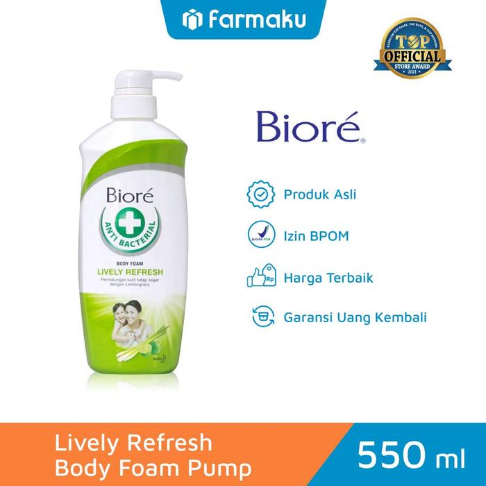 Gambar Biore Body Foam Lively Refresh 550 ml dari Farmaku undefined Tokopedia