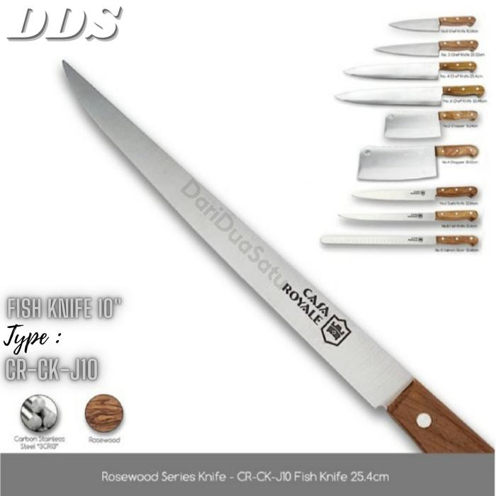 Gambar Pisau Dapur Premium Casa Royale Knife Rosewood Series Carbon Stainless - Fish Knife 10" dari DariDuaSatu undefined Tokopedia