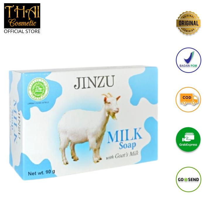 Gambar JINZU Sabun Goat's Milk Soap 90gr / Sabun Mandi Batangan Susu Kambing dari thaicosmeticid undefined Tokopedia
