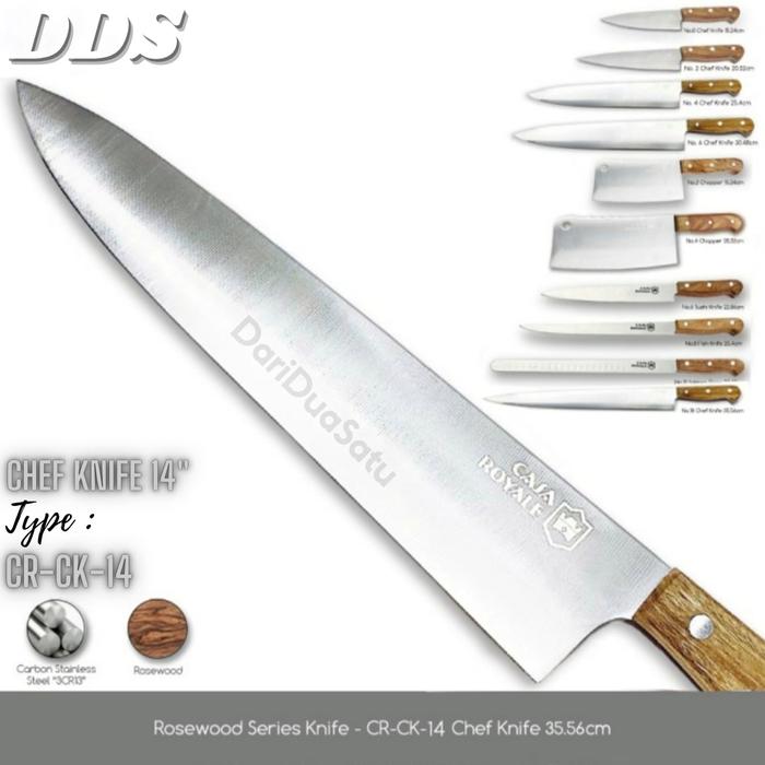 Gambar Pisau Dapur Premium Casa Royale Knife Rosewood Series Carbon Stainless - Chef Knife 14" dari DariDuaSatu undefined Tokopedia