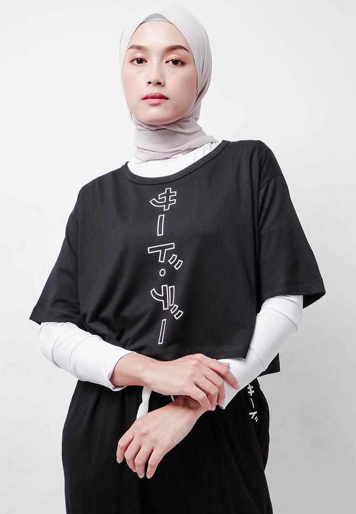 Gambar Third Day LTD96 OLC Crop Top Loose Katakana Outline Ver Black - M dari THIRD DAY undefined Tokopedia