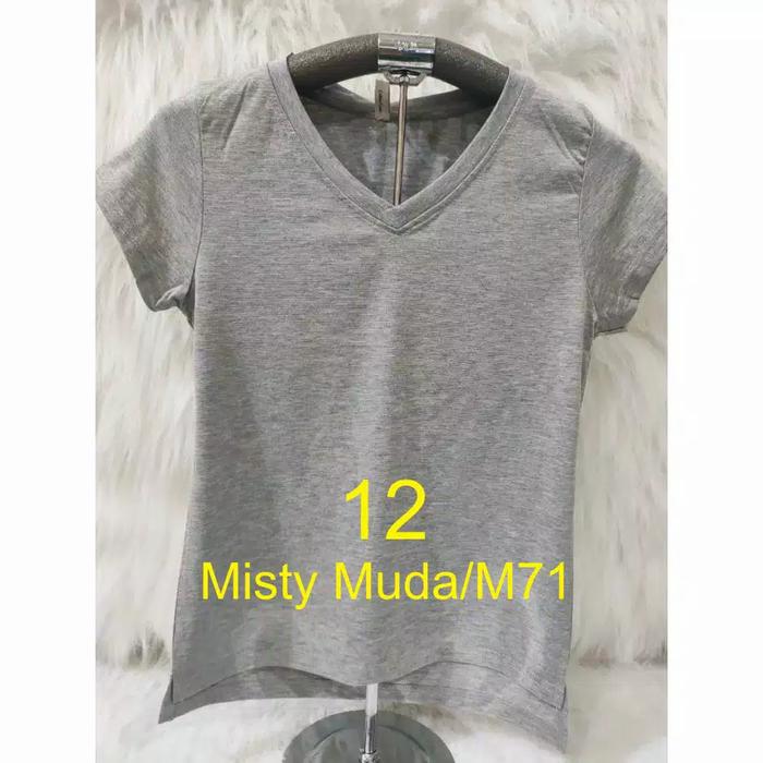 Gambar Atasan wanita polos/atasan baju wanita katun premium vneck/kaos wanita - salem dari vv-olshop undefined 2 Tokopedia