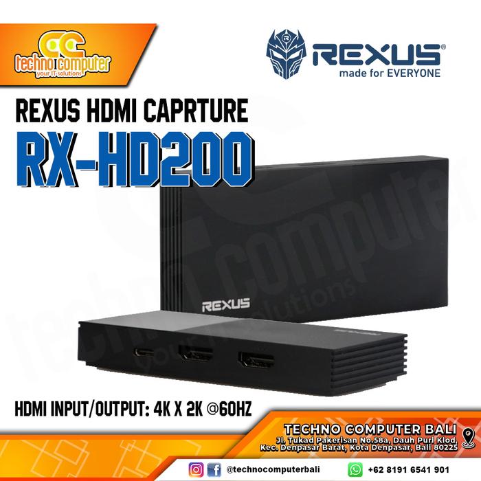 Gambar Rexus HDMI 4K Game Capture Card Stream and Record HD200 dari Techno Computer Bali undefined Tokopedia