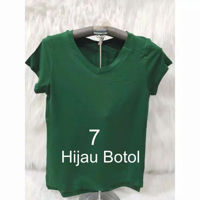Gambar Atasan wanita polos/atasan baju wanita katun premium vneck/kaos wanita - salem dari vv-olshop undefined 5 Tokopedia