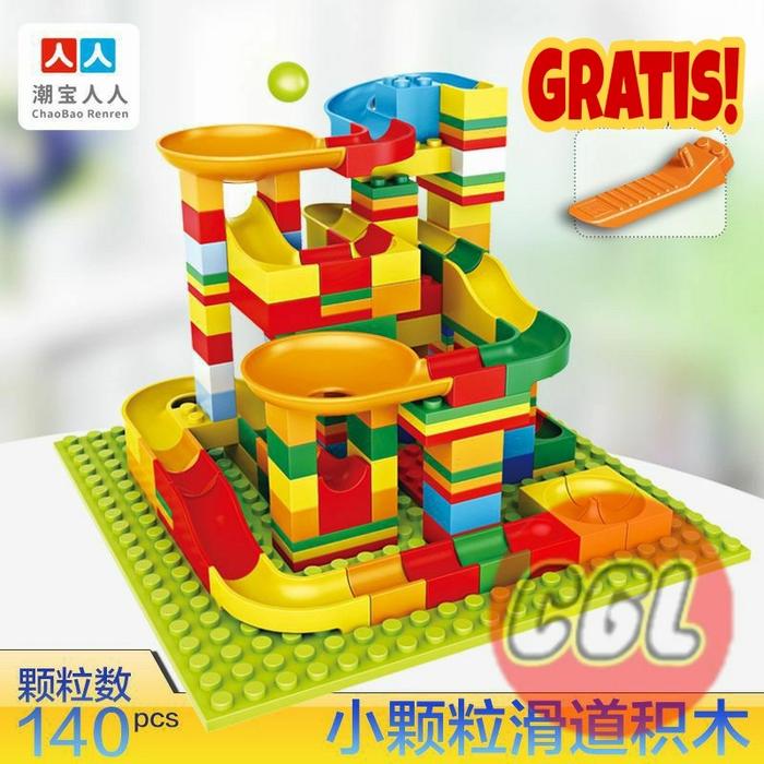 Gambar Mainan Track Maze Slide Ball Building Blocks DIY Maze Ball Marble Run - 140 pcs dari Cucigudangletsgo undefined Tokopedia