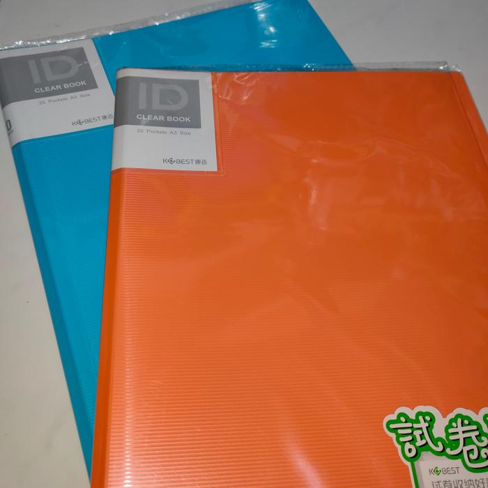 Jual A3 CLEAR DISPLAY BOOK 20 PCS PLASTIC POCKET HOLDER MAP BOOK MENU ...