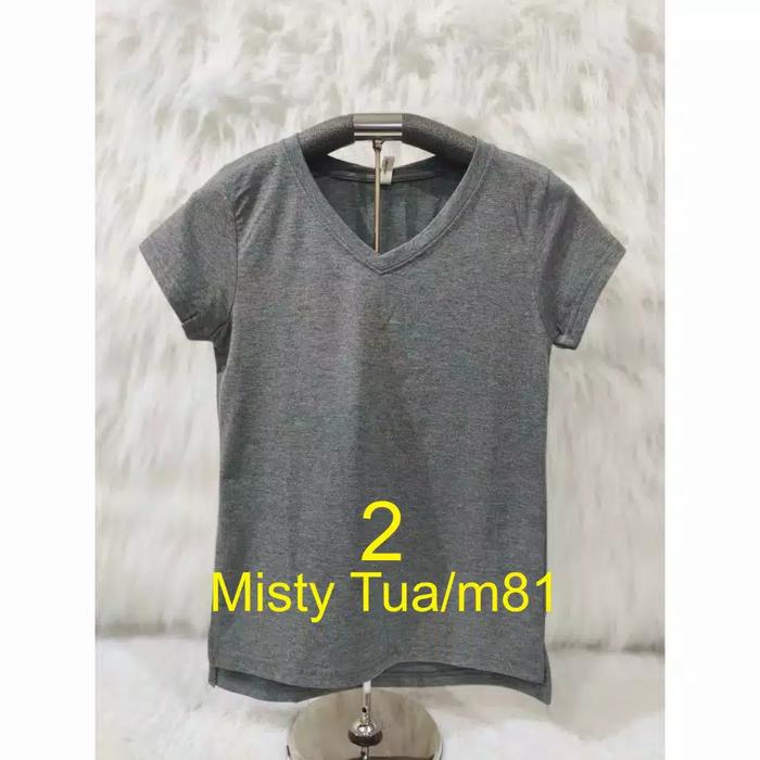 Gambar Atasan wanita polos/atasan baju wanita katun premium vneck/kaos wanita - salem dari vv-olshop undefined 3 Tokopedia
