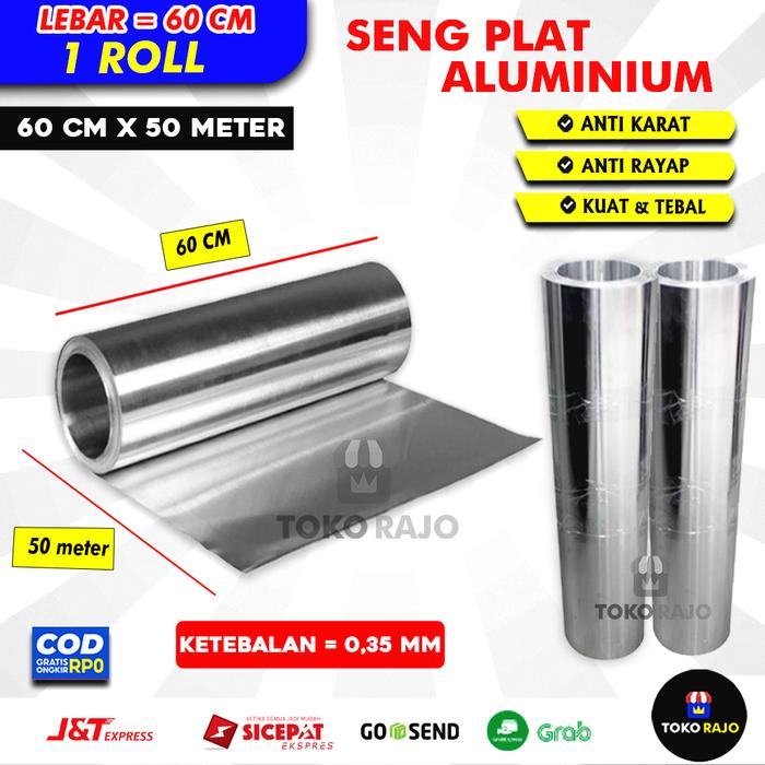 Gambar ( 1 ROLL ) Seng Aluminium Seng Plat Aluminium Panjang 60 cm x 1 meter - TEBAL 0,35 mm dari Toko Rajo undefined Tokopedia