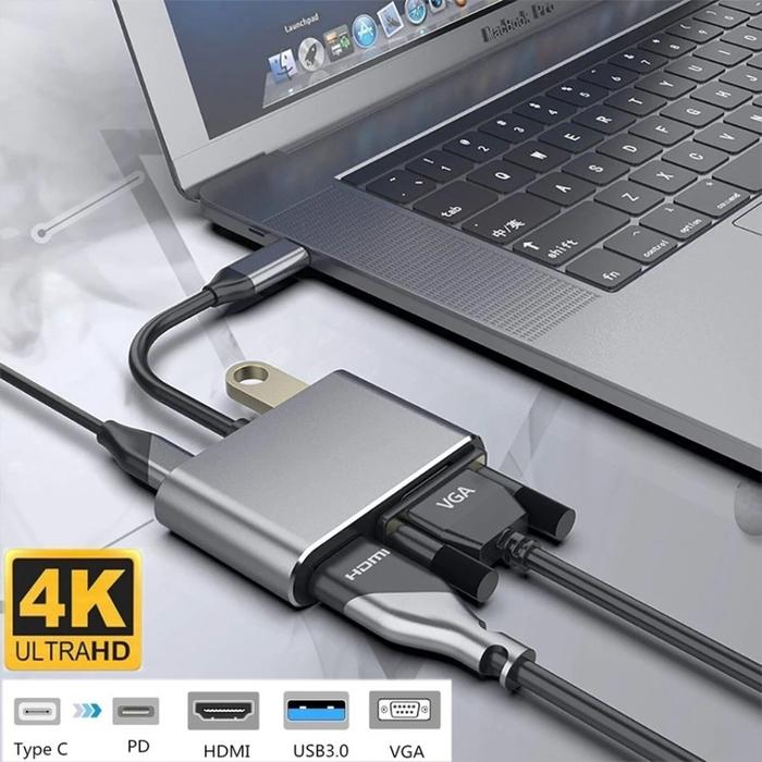 Hdmi Vga Cable To Macbook Pro In Type C Hub To HDMI VGA USB PD 87W