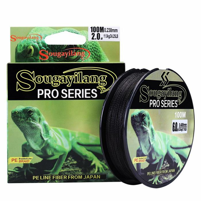 Gambar Sougayilang X4 PE Fishing Line Senar Pancing Braided Panjang 100m - Hitam, PE 0.8 (8.10kg) dari BestFishing99 undefined Tokopedia