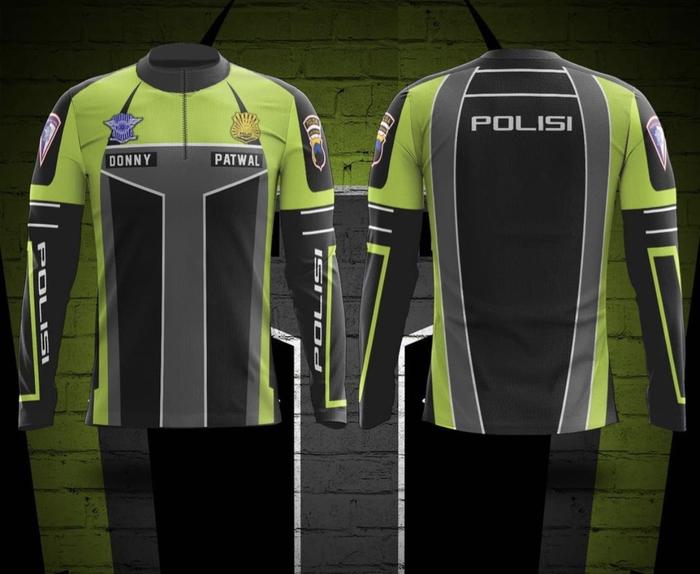Gambar Kaos Baju Jersey Sepeda Lari Voli Polisi Patwal Lalu Lintas | POLISI - Lengan Panjang, XS dari All She Needs Apparel undefined Tokopedia
