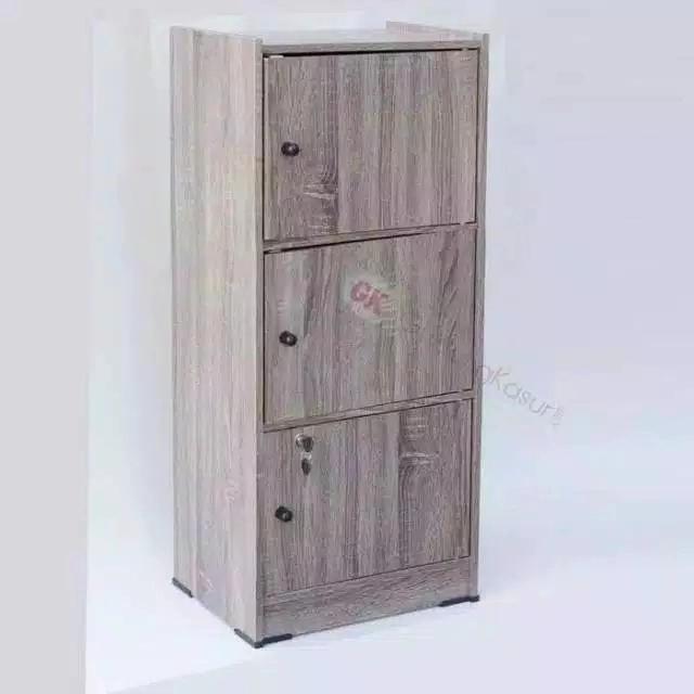Gambar NAKAS CREDENZA RAK BUKU LEMARI BUKU RAK BAJU RAK PAKAIAN LOKER MURAH - 3 PINTU dari ALFATWIN undefined Tokopedia