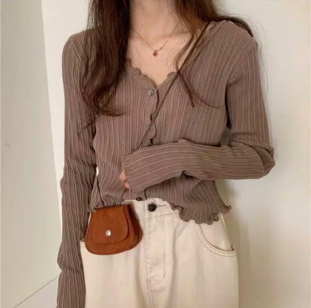 Gambar ZRS Cardigan Rajut Zengo PREMIUM QUALITY UK L-XL LD 100-120 CM PJ 56CM - Burgundy, all size dari Zero Rajut Store undefined Tokopedia