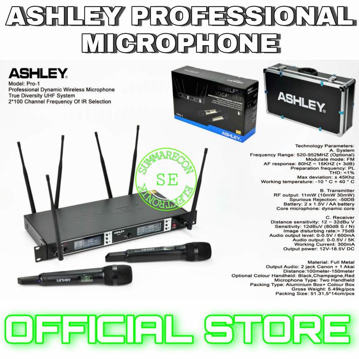 Gambar Mic wireless ashley pro 1 original - Hitam dari SUMMARECON ELEKTRONIK undefined Tokopedia