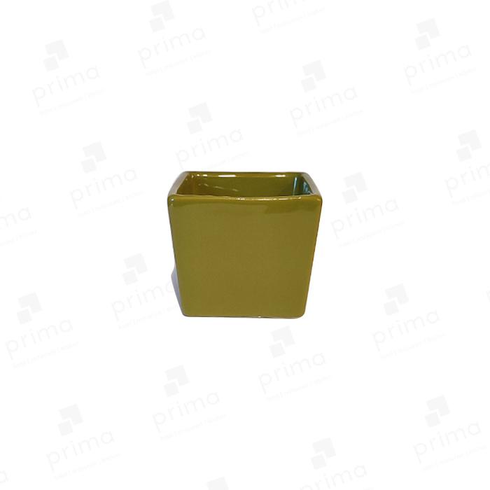 Gambar Mangkuk Keramik Kotak 6x6x5.2 cm | Kuba Square Bowl White - Athena - Hijau dari PrimaSaranaAbadi undefined Tokopedia