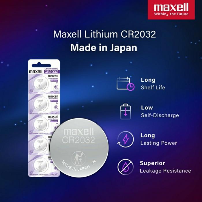 Gambar Baterai 3V Maxell CR2032 CR 2032 Original dari KISHO TANGERANG undefined Tokopedia