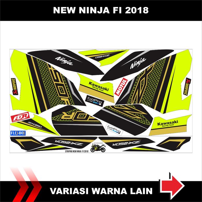 Gambar STRIPING STICKER KAWASAKI NINJA 250 R FI NEW 2018/ VARIASI ZX250 - Hijau stabilo, 1 dari Ratustriping undefined Tokopedia