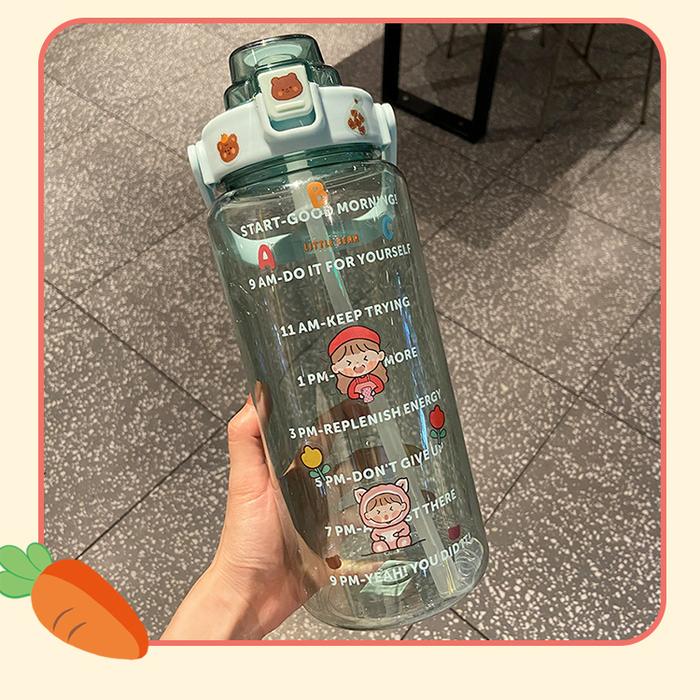 Gambar Botol minum 2L 2 liter transparant bening jumbo / botol minum lucu - Hijau dari Bakul Unik Import undefined Tokopedia