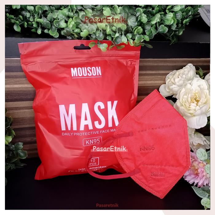 Gambar Masker Warna KN95 5Ply Mouson Face Mask, Masker Warna Lilac isi 10pcs - RED dari Grosirjakarta8 undefined Tokopedia