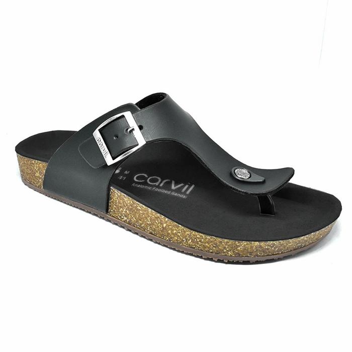 Gambar Carvil BENZO 01 Sandal Footbed ORIGINAL CARVIL - Hitam/Hitam, 39 dari Theater Shoes undefined Tokopedia