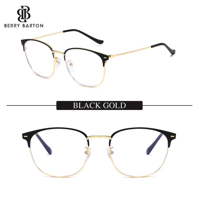 Gambar Berrybarton Frame Kacamata Modern Anti Blueray Kacamata Fashion 8736 - Black Gold, Blueray Normal dari berrybarton.kacamata undefined Tokopedia